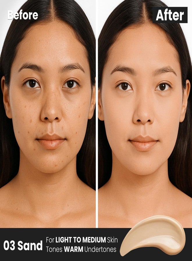 FV Waterproof Liquid Concealer, Lightweight & Longwear, Full Coverage for Dark Circles, Redness, Fine Lines and Acne, Matte Hydrating Concealer Makeup for Women, 03 Sand - Image 2